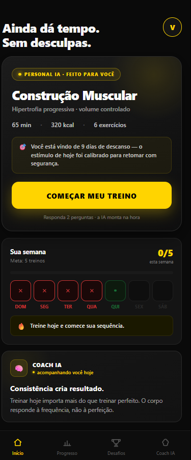 Tela inicial do app Vibe Force
